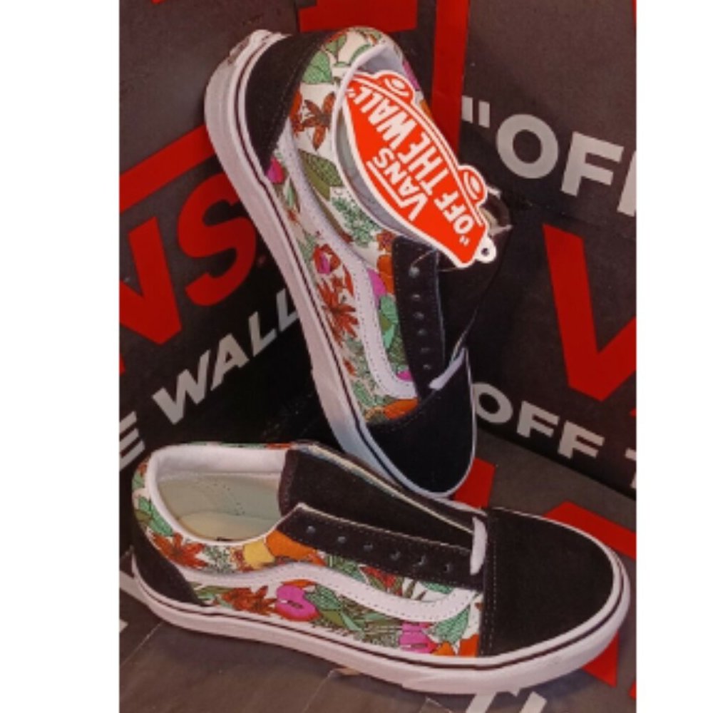 Vans Old Skool Multi Tropical Black/True White Men's 3.5/Womens 5 VNOA4U3BXF3